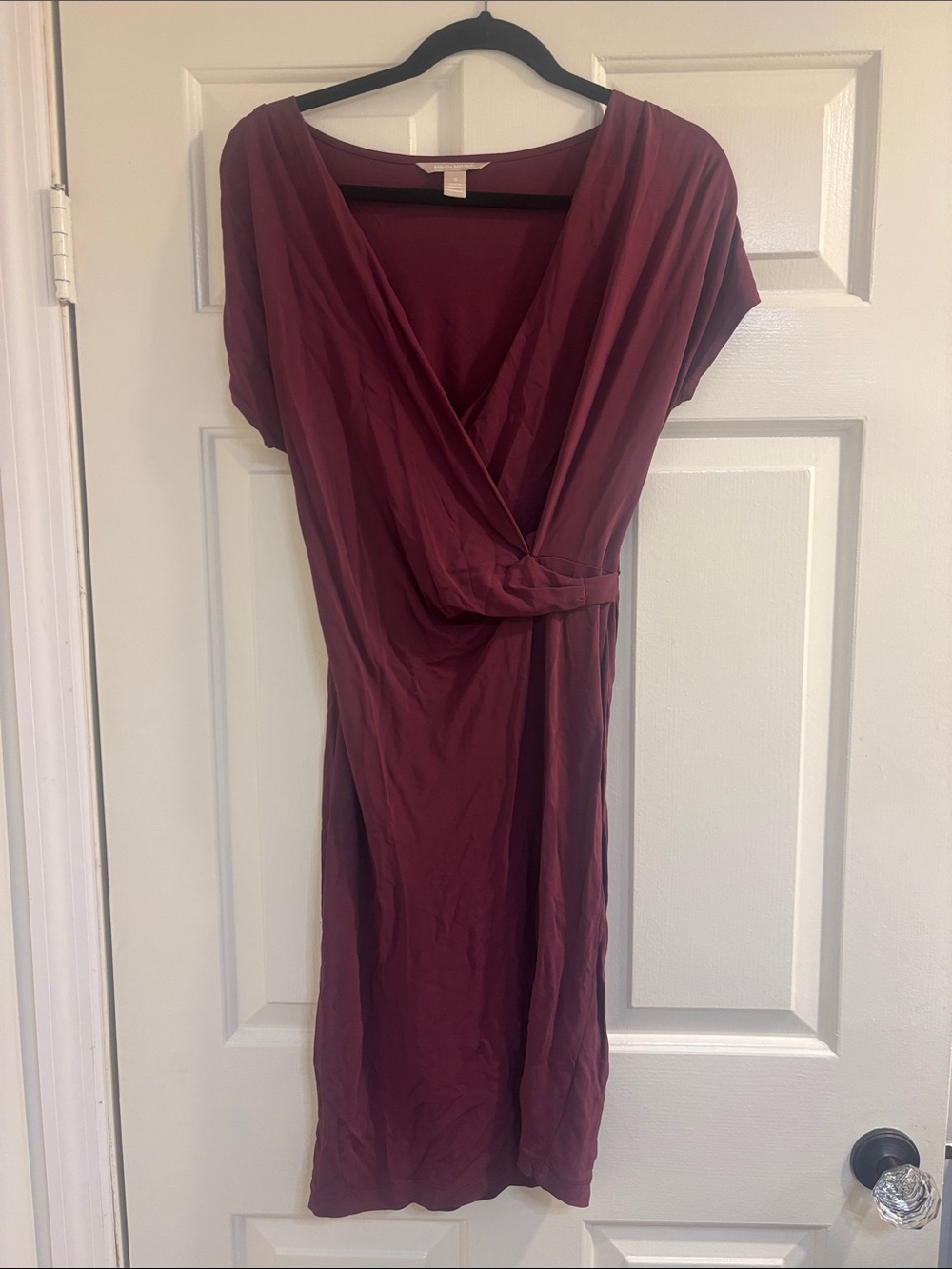 Banana Republic Burgundy Wrap-Front Maxi Dress
